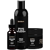 Golden Grooming Co. Everyday Beard Bundle – Complete Beard Care Set | Includes Beard Oil, Balm & Shampoo (XL, Fresh Scent)