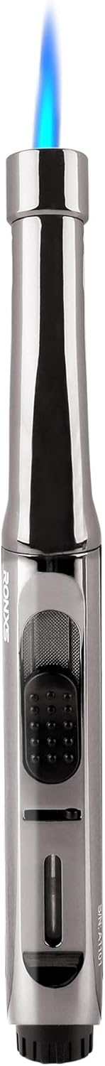RONXS Torch Lighters, Butane Lighter Long Lighter, Adjustable Multipurpose Lighter Refillable for Grill BBQ Camping(Butane Not Included) Black: Kitchen & Dining