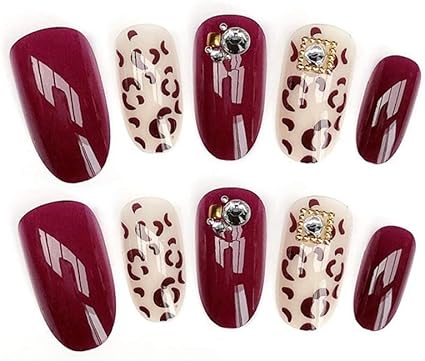 Fashion Léopard Imprimer Avec Des Ongles Fini Paillettes