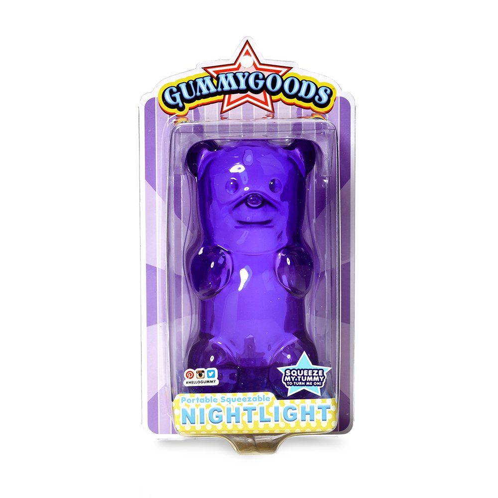 Gummygoods Squeezable Gummy Bear Night Light, Portable with 60 Minute