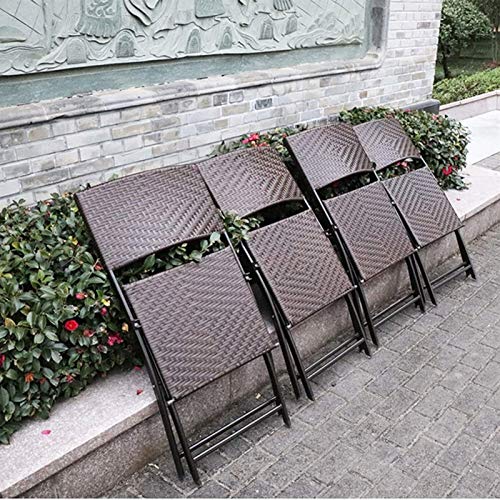 Auoeer Outdoor Rattan-Klapptisch Und -Stuhl-Kombination 5-teiliges Set, Patio-Patio-Gartenmöbel, Balkon Rattan Kleiner… – Bild 8