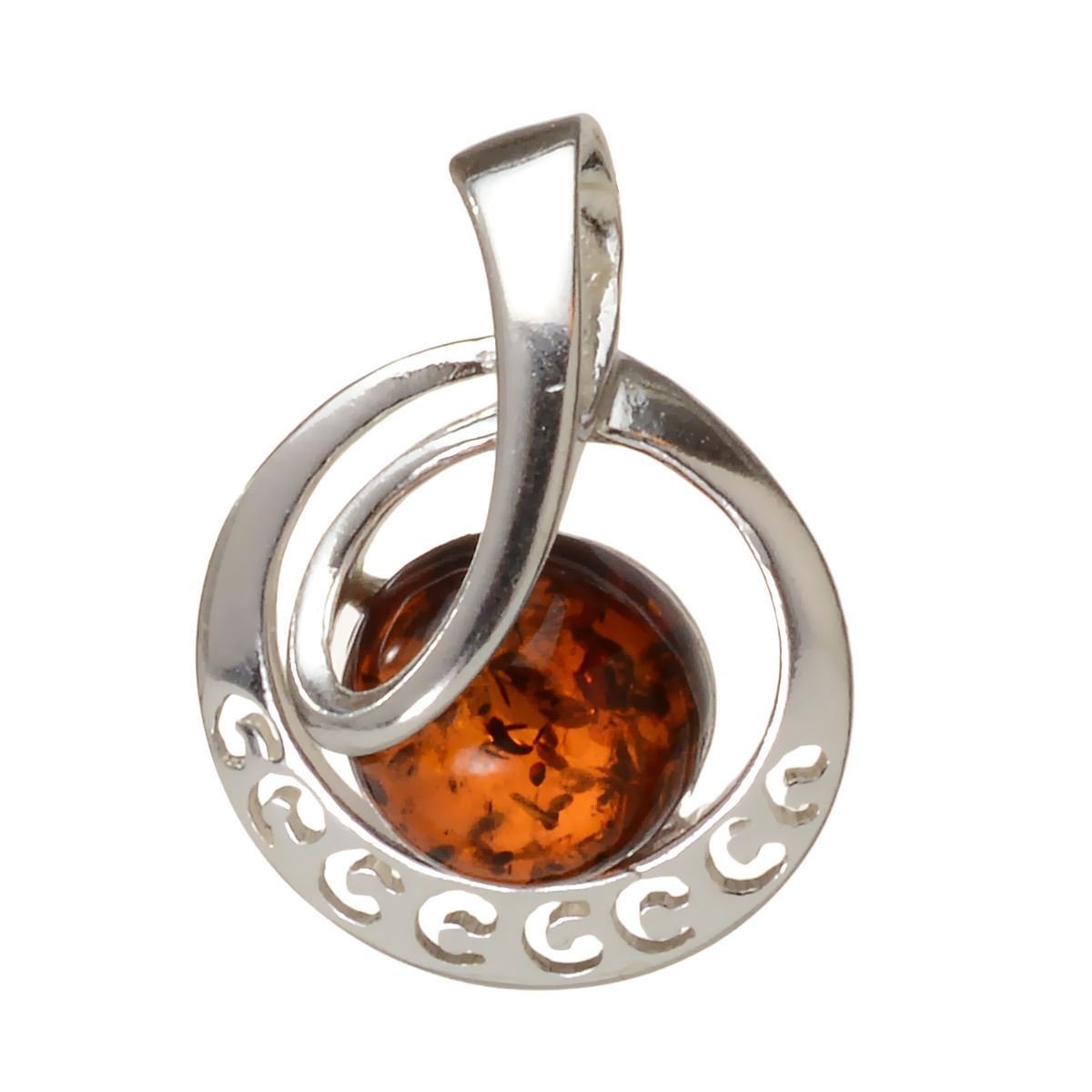Sterling Silver and Baltic Honey Amber Pendant "Galaxy"