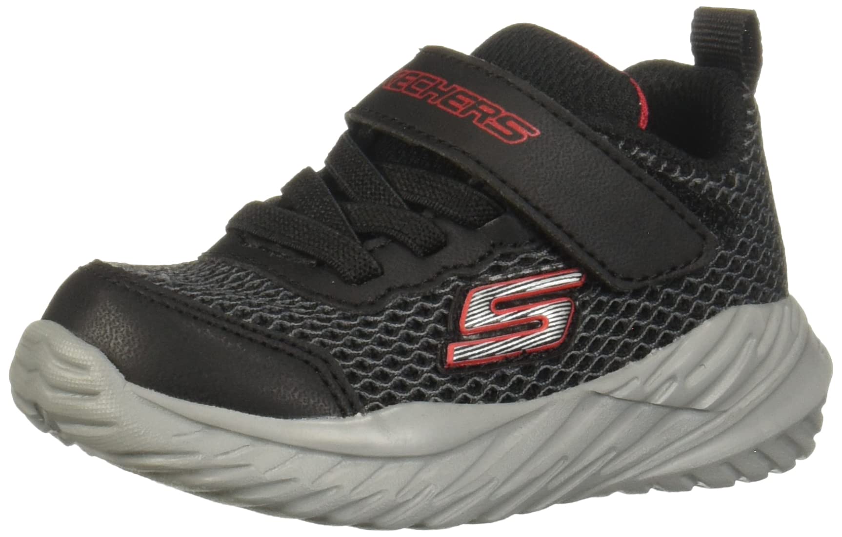 Skechers Kids Boys, Skechers Sport Sneaker, Black/Grey/Red, 3 Little Kid Image