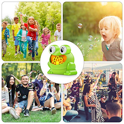 Bubble Machine, Automatic Bubble Maker Blower with A Bottle of Bubble Solution Over 500 Bubbles per Minute Bubble Machines Toy for Kids Toddlers Bath Parties Wedding (Frog) - Thumbnail 5