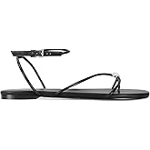 XBKXMK Strappy Flat Sandals for Women Comfortable Open Round Toe Sandals Dressy Beach Thong Flip Flop Slides