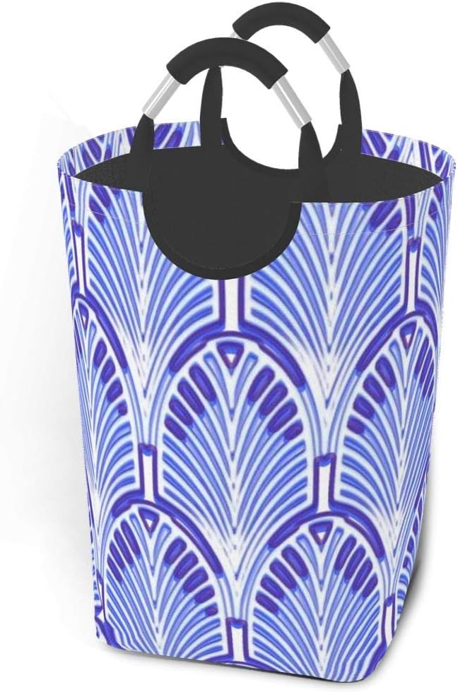 Nouveau,Art Deco, Blue,White,Vintage,Pattern,Elegant Large Laundry