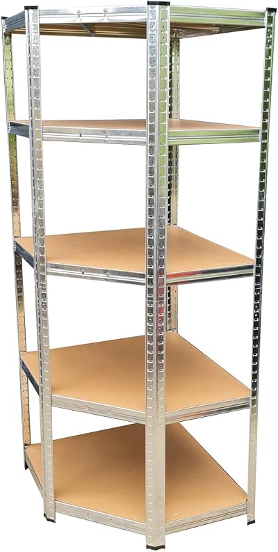 TAHA Heavy Duty Corner Galvanised Steel Shelving Garage Racking 5-Level