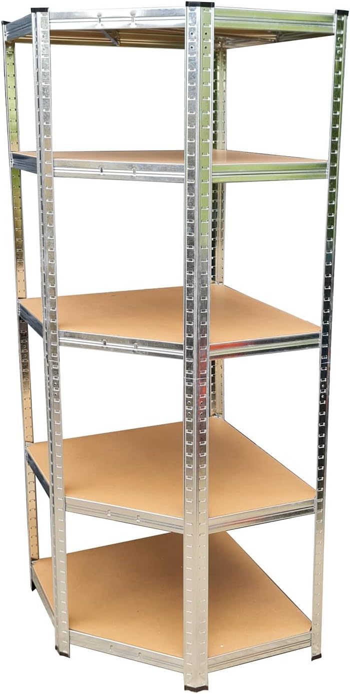 TAHA Heavy Duty Corner Galvanised Steel Shelving Garage Racking 5-Level