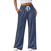 AUTOMET Lounge Pants Women Wide Leg Casual Sweatpants Baggy Workout Sweat Pajamas Pants Fall Fashion Outfits with Pockets