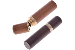 Chiloskit 2pcs Embroidery Wood Sewing Needle Holder Case Toothpick Storage Box Small Thing Organizer Leather Craft DIY Tool