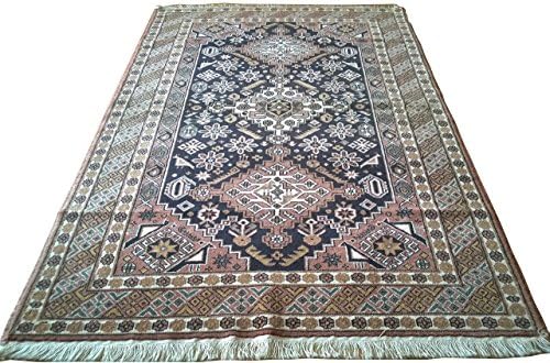 Caucasian Rug Kazak Rug 4.00 x 6.10 ft Handwoven Area Rug Caucasian Kazakh Carpet Area Rugs Nomadic Carpet Rugs Bohemian Geometric Area Rug