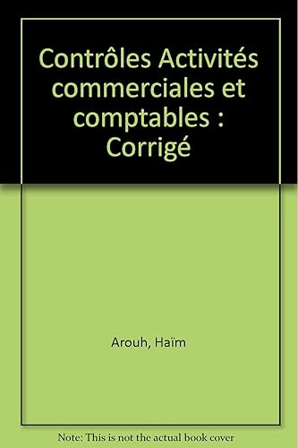Download Contrôles Activités commerciales et comptables : Corrigé PDF