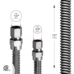 Highcraft GUHD-TT38-72F Gas Line Hose 1/2'' O.D. x