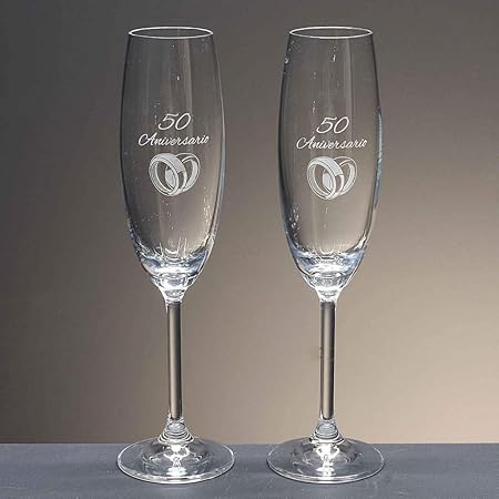 la galaica | - Set de 2 Copas de Cristal de Champán Cava y Espumoso | Regalo