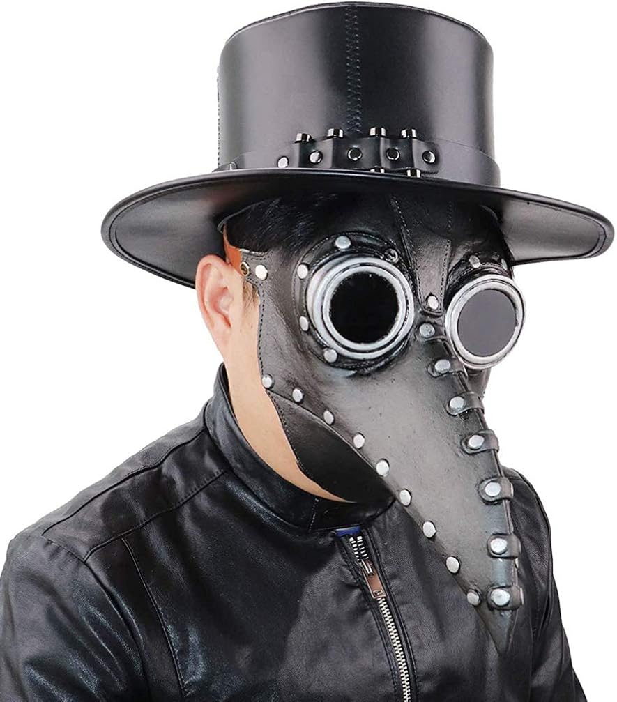 VALICLUD Halloween Long Nose Bird Beak PU Leather Plague Doctor Headgear Gothic Steampunk Medieval Beak Mask - Image 3