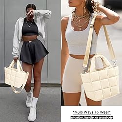 KALIDI Quilted Tote Bag Small Puffer Crossbody Bag