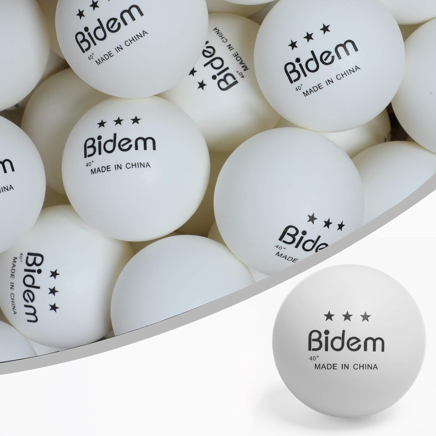 Bidem Ping Pong Balls, Advanced 3-Star Table Tennis Balls, Bulk Ping Pong Balls for Competition and Training, Pack of 60 (White) : Sports & Outdoors