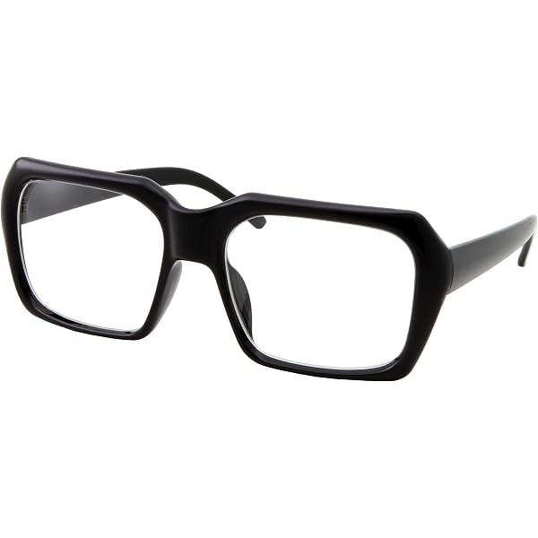 LASPOR übergroße Nerd-Brille – Dicker Schwarzer Rahmen, Für Halloween & Cosplay, Quadratisch