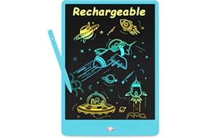 BRUIEFPAP Rechargeable LCD Writing Tablet for Kids, 10 Inch Colorful Doodle Board, Erasable Drawing Tablet Drawing Pad, Kids Educational Birthday Toys Gifts for 3 4 5 6 7 8-Year-Old Boys, Girls Toddlers (Blue)