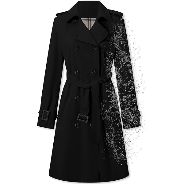 Amazon.com: JOAU Women Fall Winter Cotton Long Trench Coat Lapel