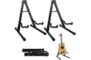 Acrux7 2 Pack Guitar Stand Metal Floor Guitar Stands Foldable Folding A Frame Guitars Stands Universal Fits Any Guitars, Acou