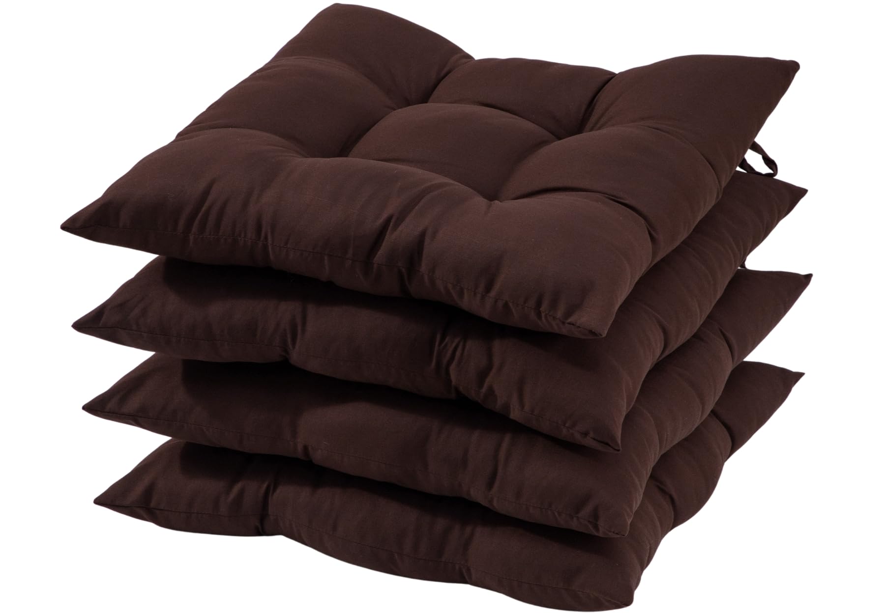 HAMO Dining Chair Seat Pad Cushions Set of 4, 38x38 cm, 15x15 inches (Brown)