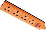 Masterplug Permaplug ELS134O-01 Four Socket Trailing Socket 13A Orange view 5