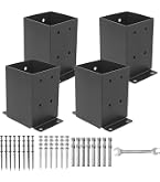 8-Pack Adjustable Post Base Brackets For 4x4, 6x6 Posts - 12 Gauge Steel Deck & Fence Support