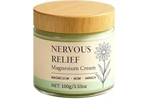 Relief Magnesium Cream 3.53oz – Total Relief Magnesium Cream for Nerves, Joints & Muscles with MSM & Arnica, Non-Greasy Miner