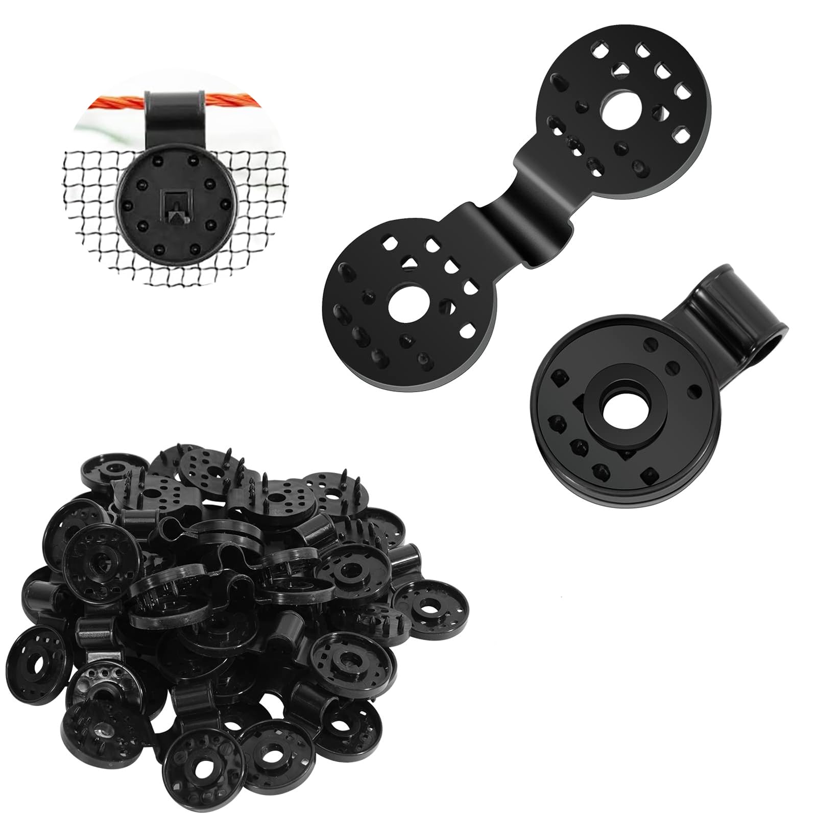 ieron 40Pcs Shade Cloth Clips, Round Plastic Clips for Garden Netting Greenhouse Film Sunshade Net Awning Canopy Fixing Garden Tent Shelters