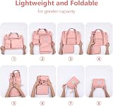 Flintronic Duffel Bag Foldable 50L Pink Large Holdall Wet Dry Pocket Gym Travel view 5