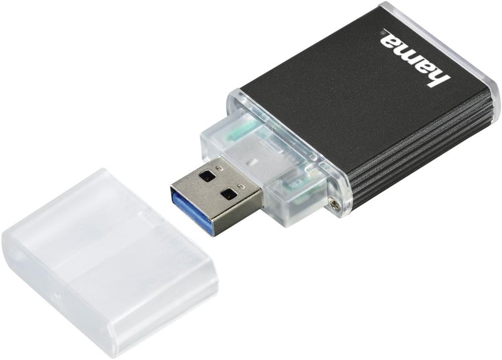 Hama124024 | USB 3.0 UHS-II Aluminium SD/SDHC/SDXC Card Reader, charcoal