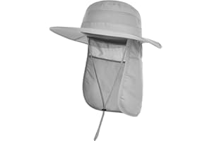 ZEXIAN Men&Women Foldable Sun Hat with Packable Neck Flap, UPF50+ Wide Brim Safari Cap for Hiking Gardening and Fishing