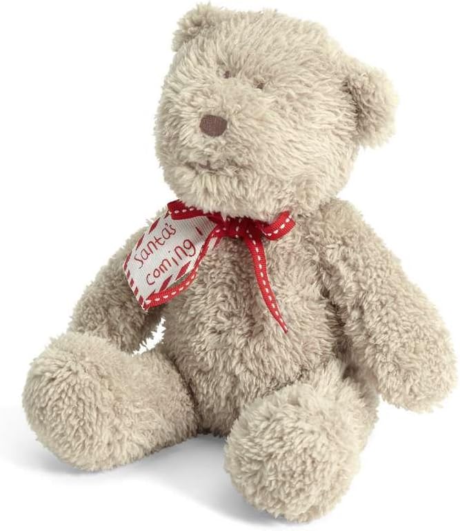 Mamas & Papas - My Christmas Super Soft Plush Furry Bear - Santa's Coming - Suitable From birth