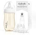 Gulicola Newborn Breastfeeding Baby Bottle with Extra Slow Flow Nipples, 0 Months+, Anti Colic, BPA Free PPSU, 7 oz - Clear