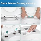 AAN Square Soft Close Toilet Seat Quick Release 41x35 Top Fixing Hinges view 5