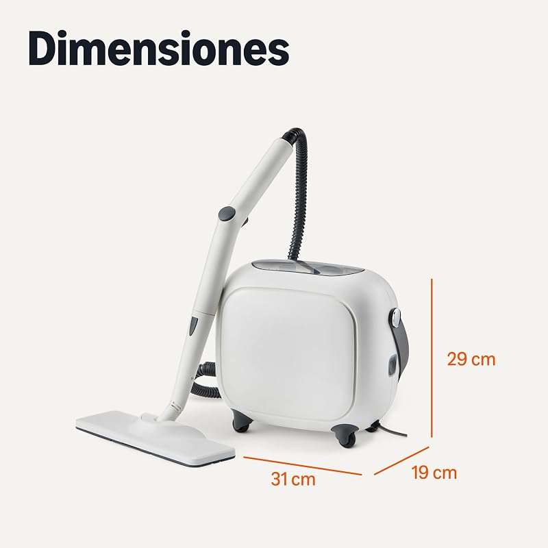 Limpador a Vapor Multiusos com 22 Acessórios, Depósito de 1,5L, 1500W, Branco