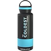 Coldest Insulated Water Bottle with Handle Lid | Leak Proof, Insulated Modern Stainless Steel, Triple Walled, Sport Bottles, Metal Flask | 32oz