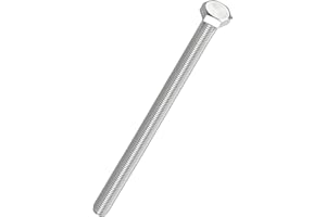 Kozelo 2 Pcs Hex Head Screws Bolts - [M12-1.75x200] 304 Stainless Steel Grade A2-70 Fully Threaded Hex Tap Metric Hexagon Head Machine Bolts Right Hand External Hex Drive, Silver