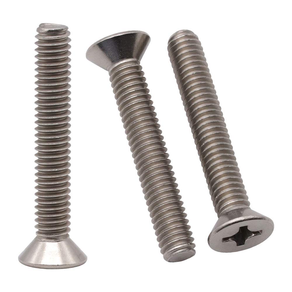 Photo 1 of #4-40 x 1-1/4" (100 Pack) Phillips Flat Head Machine Screws, Stainless Steel 304 (18-8), UNC Coarse Thread, Countersunk Head Machine Screws, Phillips Drive #1