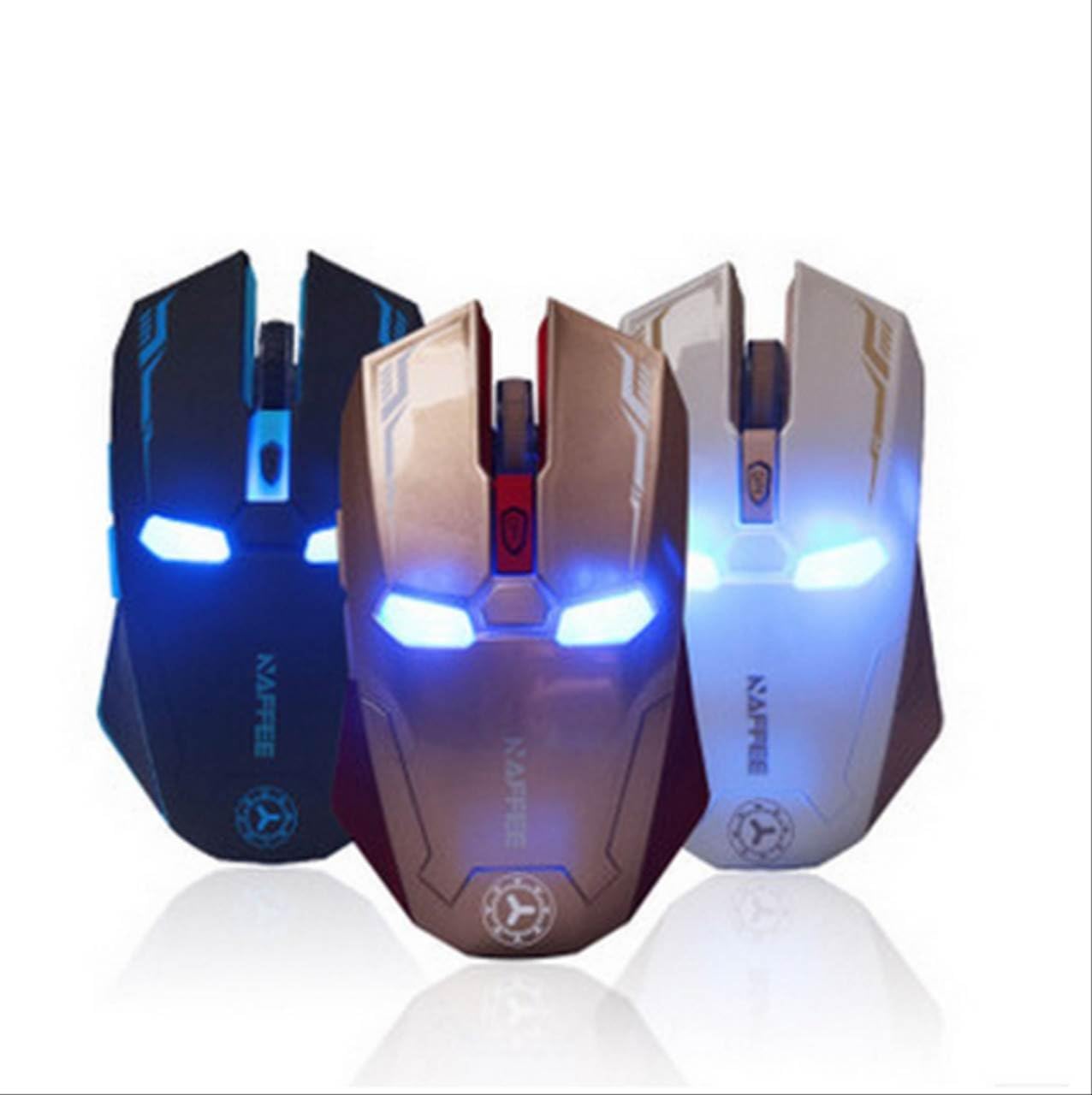 Zx 578 Gold Iron Man アイアンマン ワイヤレス Usb 光学式 マウス Naffee マウス 通販 Amazon
