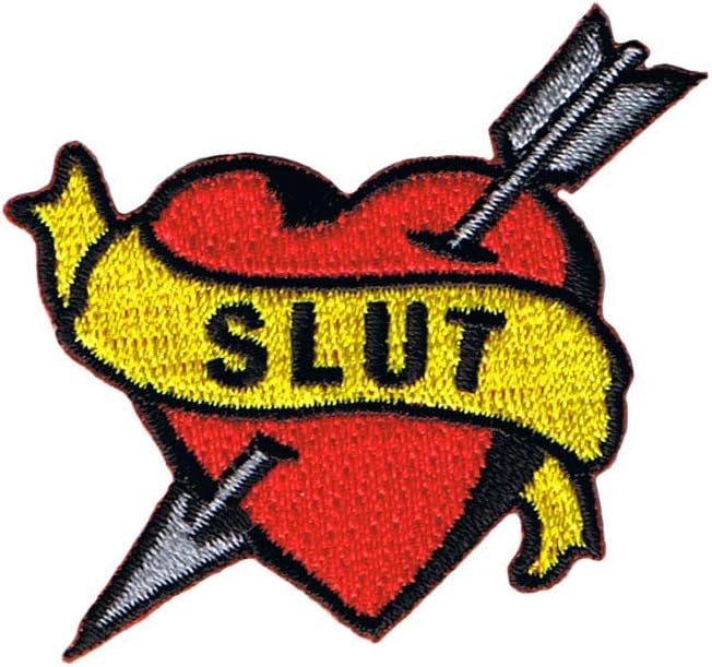 Amazon Com Tattoo Art Slut Heart Patch Banner Ink Draw Arrow