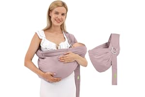 SHSYUE Baby Carrier-Baby Wraps Carrier-Baby Sling,Soft Adjustable Ring Slings for Newborns Infants, Breathable Multi-Functional Sling for Mom&Dad Support Babies Under 36lbs-Pink