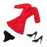 SunniMix 1/6 Red Female Body Lace Dress Skirt