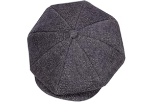 jerague Wool Newsboy Cap for Men Women - Classic Vintage Gatsby Lvy Cabbie Hat Flat Beret Cap Adjustable Size