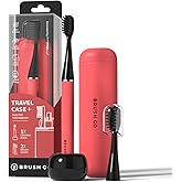 MIPOW Slim Pro i4 Electric Toothbrush Rechargeable Smart Ultra Sonic 3 Modes Magnetic Travel Case &Ceramic Dock, 60Day Long Battery Soft Bristles 2Heads IPX7 Waterproof,Color-(Pink)