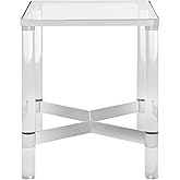 SAFAVIEH Couture Collection Suzanna Clear Acrylic/Silver Square Accent Table