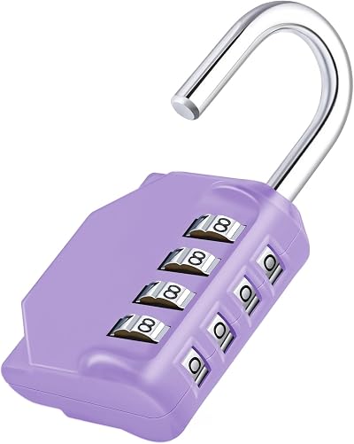 ZHEGE 4 Digit Combination Padlock Purple Weatherproof Locker Lock