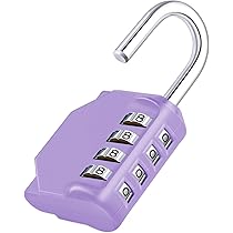 MECCANIXITY 4-Digit Combination Padlock – Outdoor Waterproof Resettable Locker Lock, Zinc Alloy Body, Pearl Purple, 32x65mm, For Gym, Luggage, School & Storage