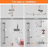 Ibergrif M20903-1 Shower Riser Rail Nail Free 170CM Hose Silver view 6